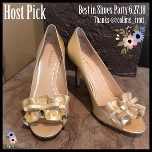 Enzo Angiolini Ruffle Peep Toe Stiletto ⭐️HP⭐️